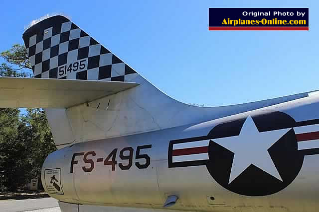 F-84F Thunderstreak S/N 51495, Buzz Number FS-495. tail section