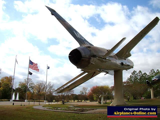 F-105 Thunderchief on static display at the entrance to the former England AFB in Alexandria