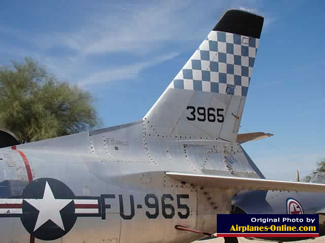 Tail section of the North American F-86L, Buzz Number FU965