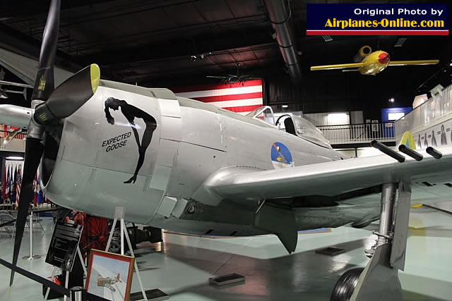 P-47 Thunderbolt, S/N 44-89320, on display inside