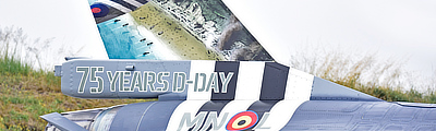 Artwork on the tail surfaces of military jet aircraft