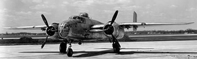 The story of the North American B-25 Mitchell bomber, its history, design, production numbers, surviving planes, photographs