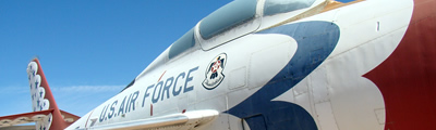 Photo of restored U.S. Air Force Republic Aviation F-84F Thunderstreak jet fighter