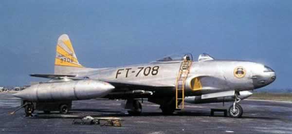 U.S. Air Force Lockheed F-80D Buzz Number FT-708 on apron 