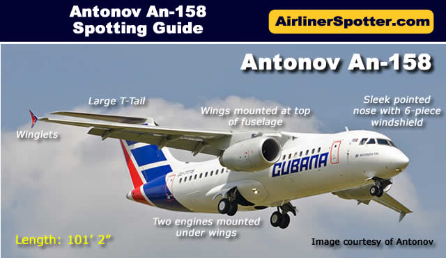Antonov An-158, a twin-jet regional airliner