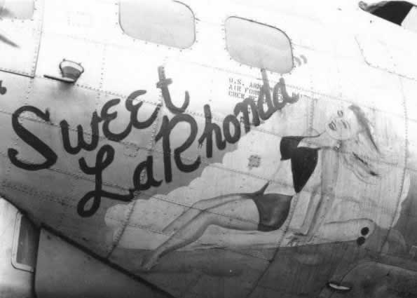 World War II military aircraft nose art on the B-17 Flying Fortress "Sweet LaRhonda"