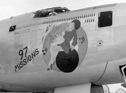B-24 Liberator "Shy Chi Baby" nose art