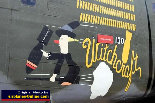 Nose art on Consolidated B-24 Liberator "Witchcraft" on the Wings of Freedom Tour in Tyler, Texas