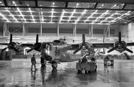 A newly built B-24 Liberator