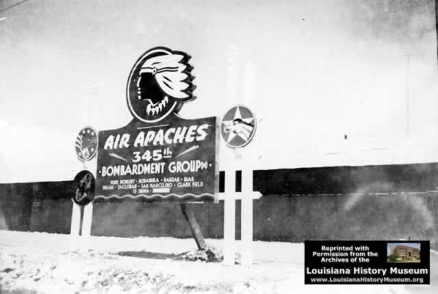 Air Apaches ... 345th Bombardment Group sign in World War II