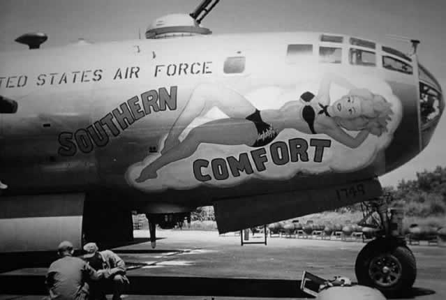 Nose art on B-29 Superfortress "Southern Comfort"