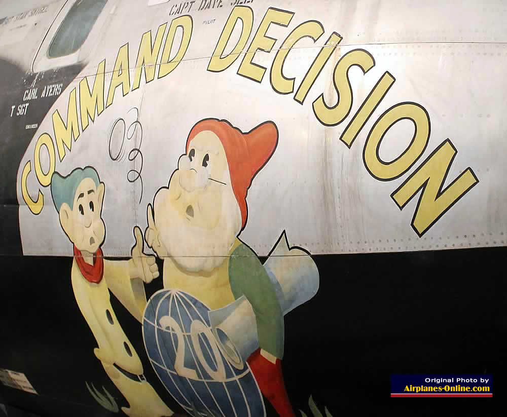 Nose art on the B-29 Superfortress "Command Decision" on display at the National Museum of the U.S. Air Force