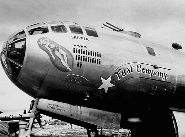 Nose art on B-29 Superfortress "Fast Company"