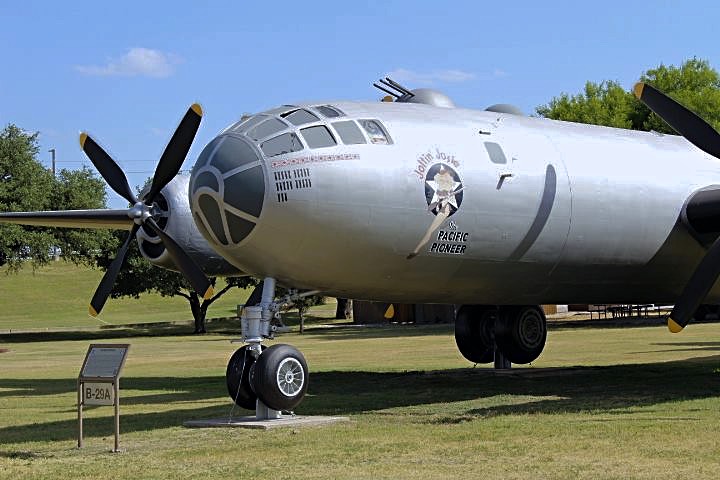 Nose view of the B-29 Superfortress "Jostin Josie" in Texas