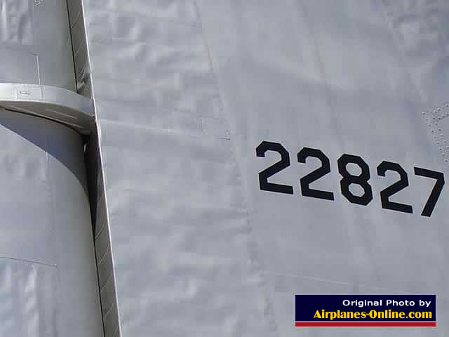 Close-up of tail section of the B-36J Peacemaker S/N 22827 in Tucson