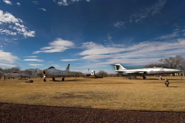 Static display of aircraft at Cannon AFB, Clovis, New Mexico, prior to move of aircraft to other parts of the base