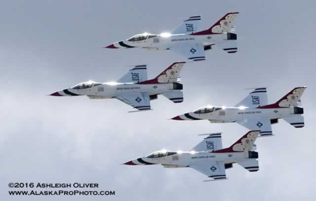 U.S. Air Force F-16 Thunderbirds, Artic Thunder Air Show, Joint Base Elmendorf-Richardson, Anchorage, Alaska
Photo courtesy of Alaska Professional Photography 
