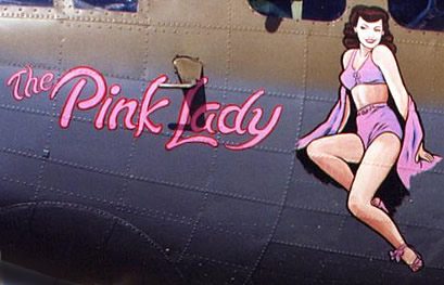 Nose art on the B-17G Flying Fortress ... The Pink Lady