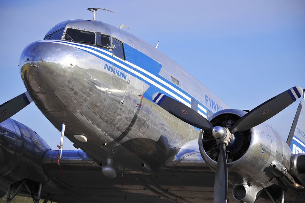 DC-3A-453, "Air Veteran", Registration OH-LCH. Seen here in Cherbourg, France