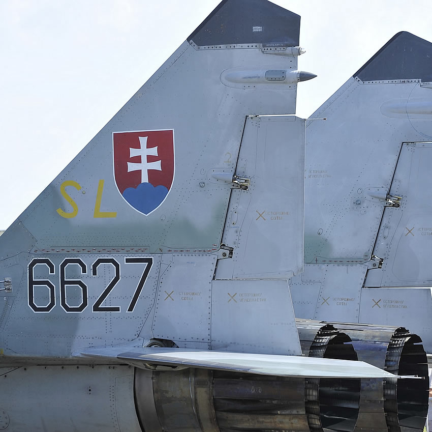 Tail view of the Mikoyan Mig-29 of the Polish Air Force