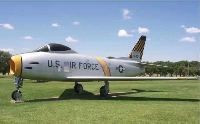F-86 Sabre, S/N 31404, on display at Cannon Air Force Base, Clovis, New Mexico