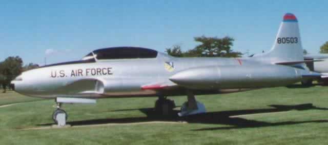 F-84E Thunderjet, S/N 51-1027, on display at Cannon Air Force Base, Clovis, New Mexico