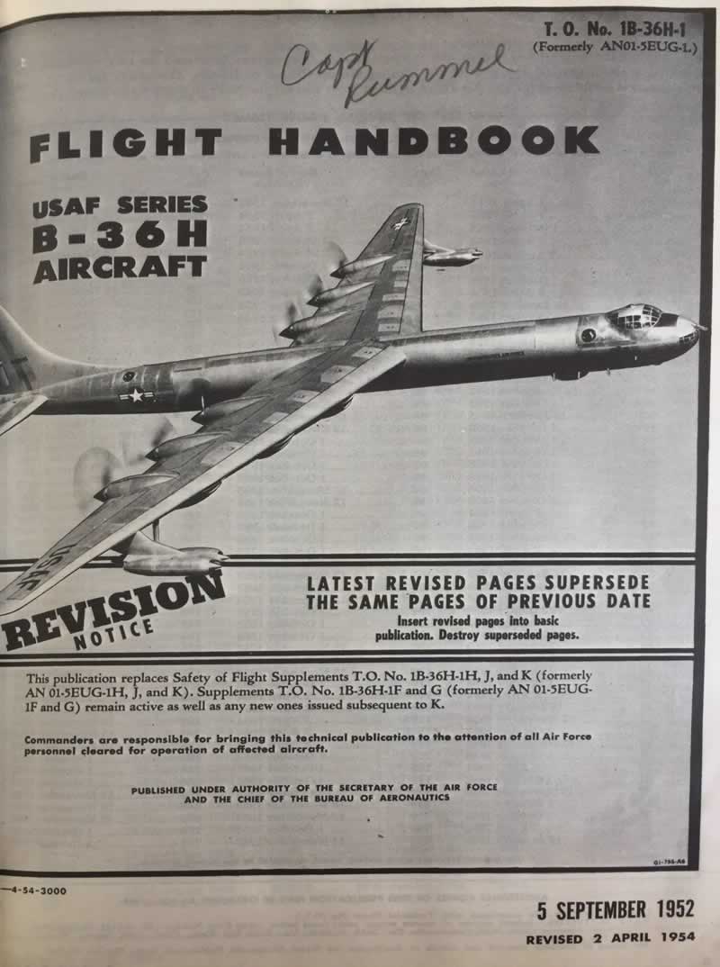 B-36H Flight Handbook