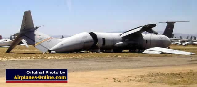 C-141 Starlifter sliced in half - former AETC aircraft from Altus AFB, S/N 67946 at AMARG in Tucson (May 2004)