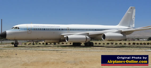 Convair 990 Jetliner gatekeeper on display at the entrance to the Mojave Airport