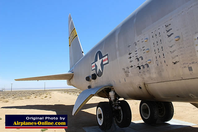 View of the tail section of NB-52B Stratofortress S/N 52-0008, North Gate, Edwards AFB
