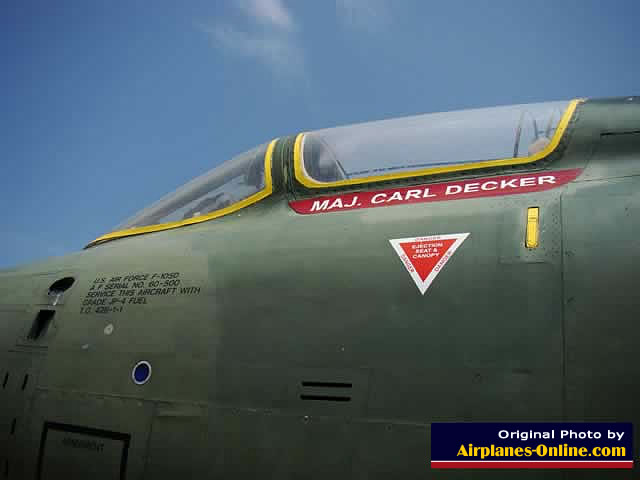 Republic F-105D-10-RE Thunderchief, with Major Carl Decker cockpit markings, Tyler, Texas