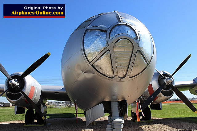 Nose view of the Boeing B-29 Superfortress at Barksdale AFB in Louisiana