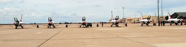F-16 Aircraft of the U.S. Air Force Thunderbirds on display at the 2014 Cannon AFB Air Show, Clovis, New Mexico