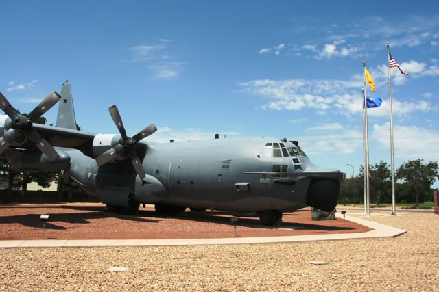 MC-130E Combat Talon I, S/N 64-0523, on display at Cannon Air Force Base, Clovis, New Mexico