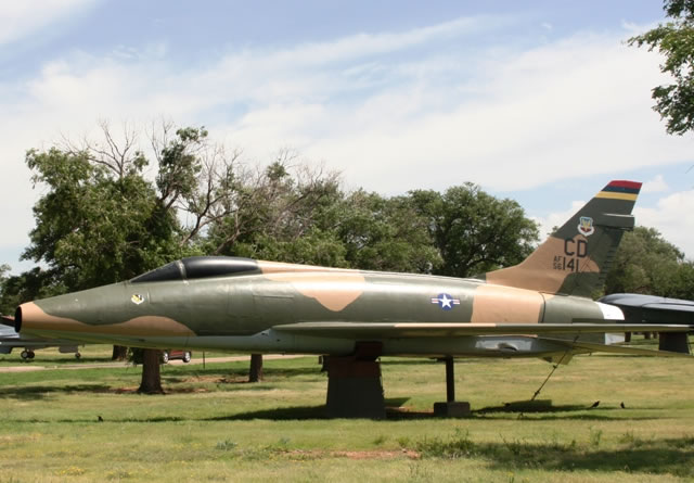 F-100A Super Sabre, S/N 56141, on static display at Cannon Air Force Base, Clovis, New Mexico