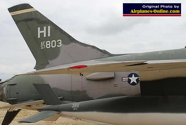F-105 Thunderchief, S/N 57-803, on display at the March Field Air Museum in California