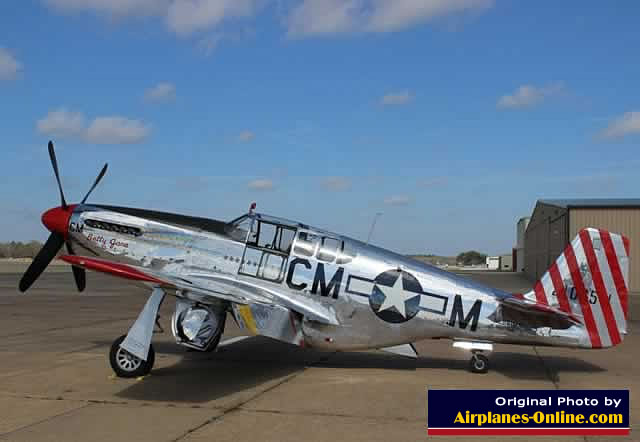 P-51 Mustang "Betty Jane" of the Collings Foundation, seen at Tyler Pounds Regional Airport