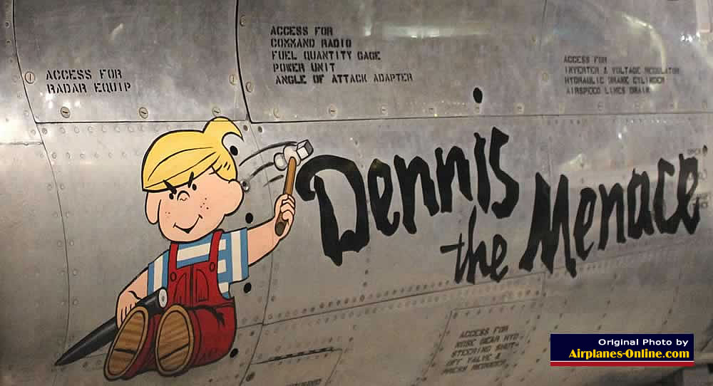 Nose art on F-86D Sabre Dog "Dennis the Menace" at the National Museum of the U.S. Air Force