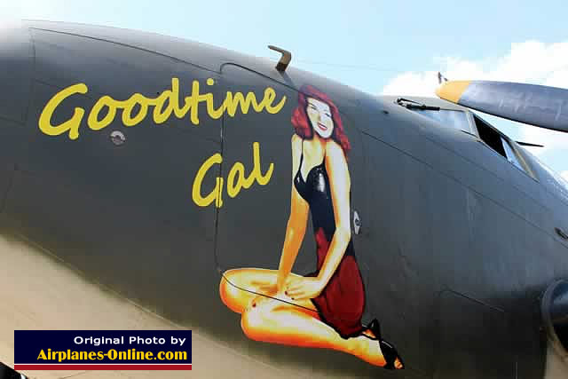 Nose art on "Goodtime Gal", a Lockheed C-60A Lodestar owned by the Houston Wing of the CAF