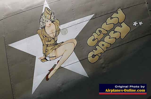 Nose art on Lockheed C-60A Lodestar, 42-55918, "Classy Chassy"