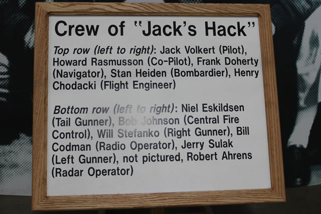 List of crew members on the B-29A Superfortress "Jack's Hack"