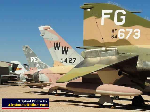A variety of Air Force tail codes
