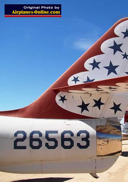 Republic Aviation F-84F S/N 52-6563 in USAF Thunderbird markings