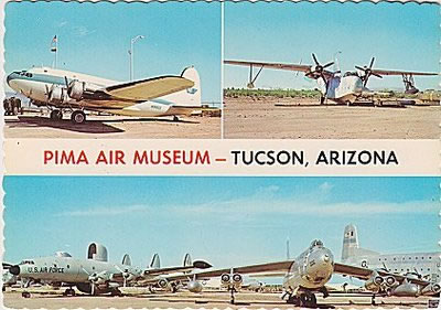 Vintage postcard, Pima Air & Space Museum, Tucson, Arizona