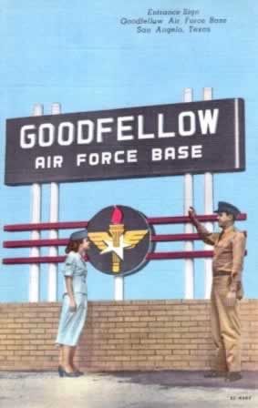 Entrance sign at Goodfellow Air Force Base, San Angelo, Texas