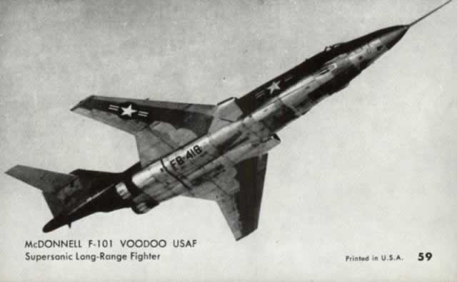 F-101 Voodoo supersonic, long-range fighter, Buzz Number FB-418, in flight