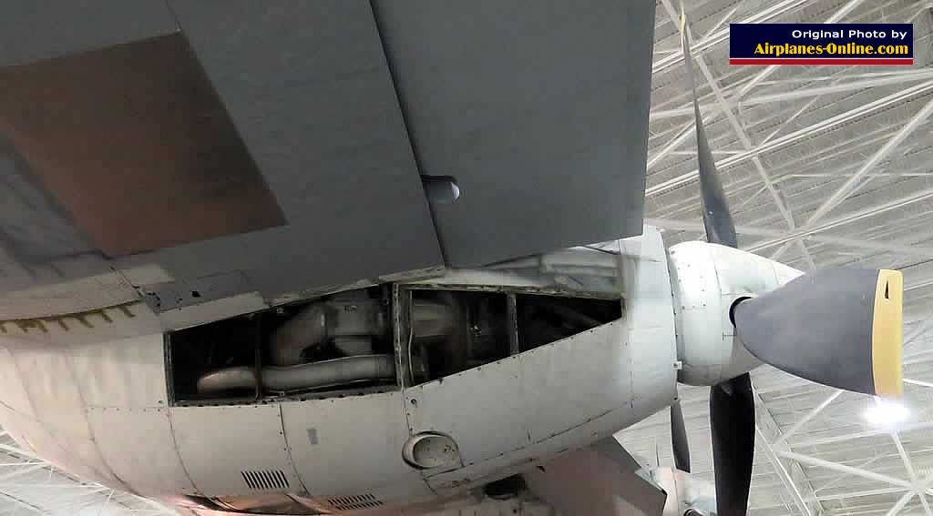 Closeup view of a pusher engine on the Convair B-36J Peacemaker