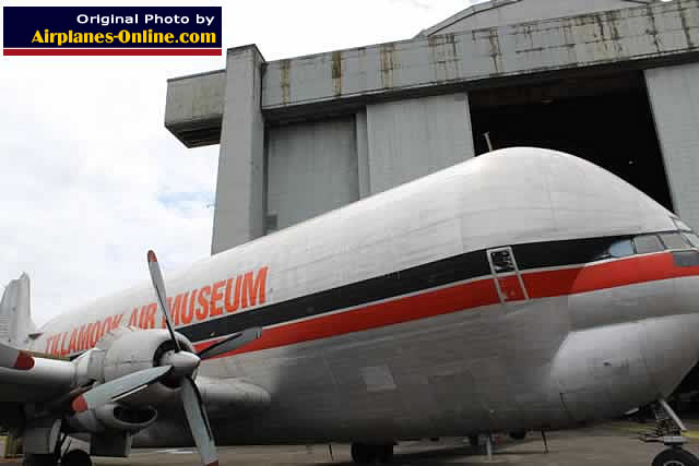 Boeing 377 Stratocruiser "Mini-Guppy", on display outdoors