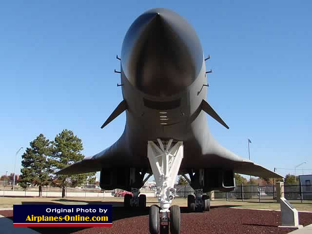 B-1B Lancer on display at the entrance to Tinker Air Force Base, Oklahoma City