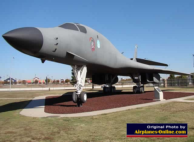 Rockwell B-1B Lancer on display at the Air Depot Boulevard gate at Tinker Air Force Base, Oklahoma City